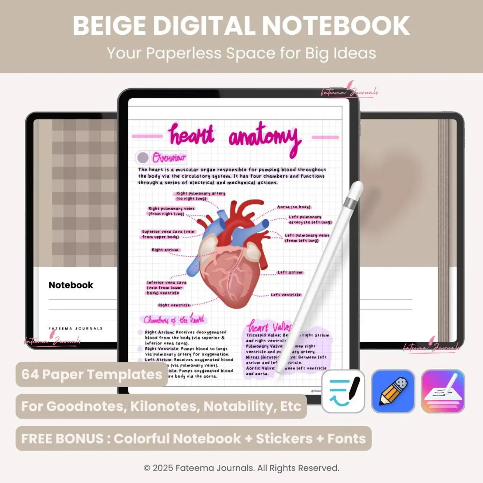 Beige Digital Notebook - Digital planner preview