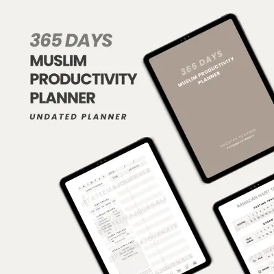 365 Days Muslim Productivity Planner - Digital planner preview