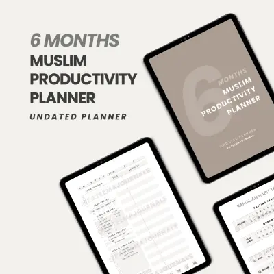 6 Months Muslim Productivity Planner - Digital planner preview